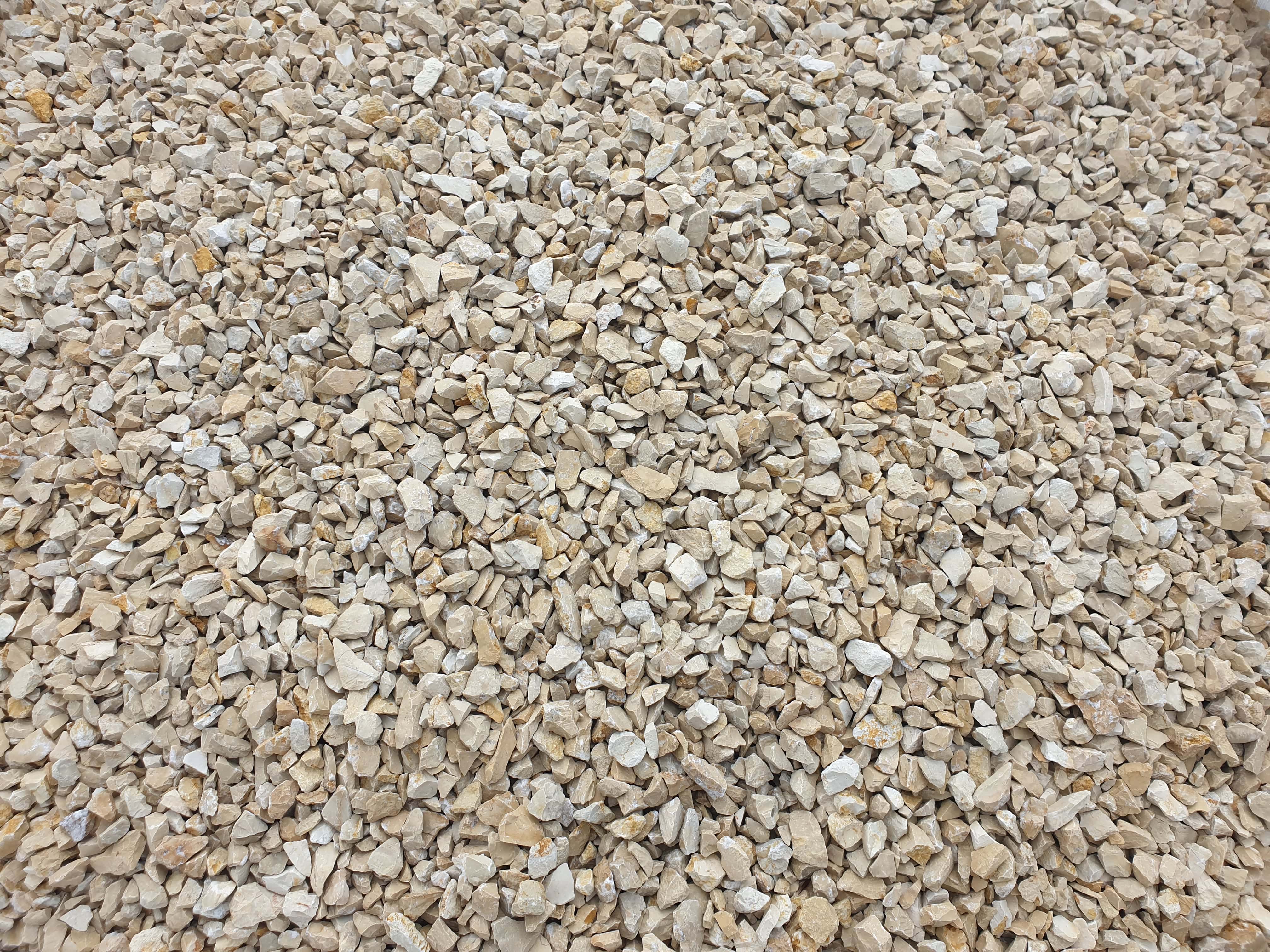 Ziersplitt Amarillo Caliza 5-8 mm gebrochen Ziersplitt Amarillo Caliza 5-8 mm gebrochen