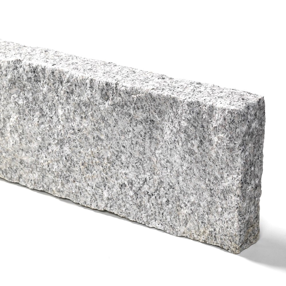 Granit Kantenstein 6x20x100 cm hellgrau allseitig gespalten Granit Kantenstein 6x20x100 cm hellgrau allseitig gespalten