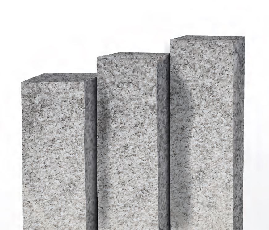 Granit Edelpalisade 12x12x100 cm hellgrau geflammt Granit Edelpalisade 12x12x100 cm hellgrau geflammt