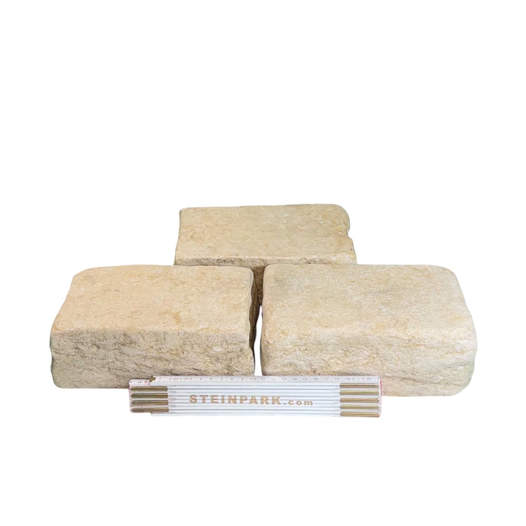 Kalkstein Großsteinpflaster Catrina 20x12x8 cm gelblich-cremebeige