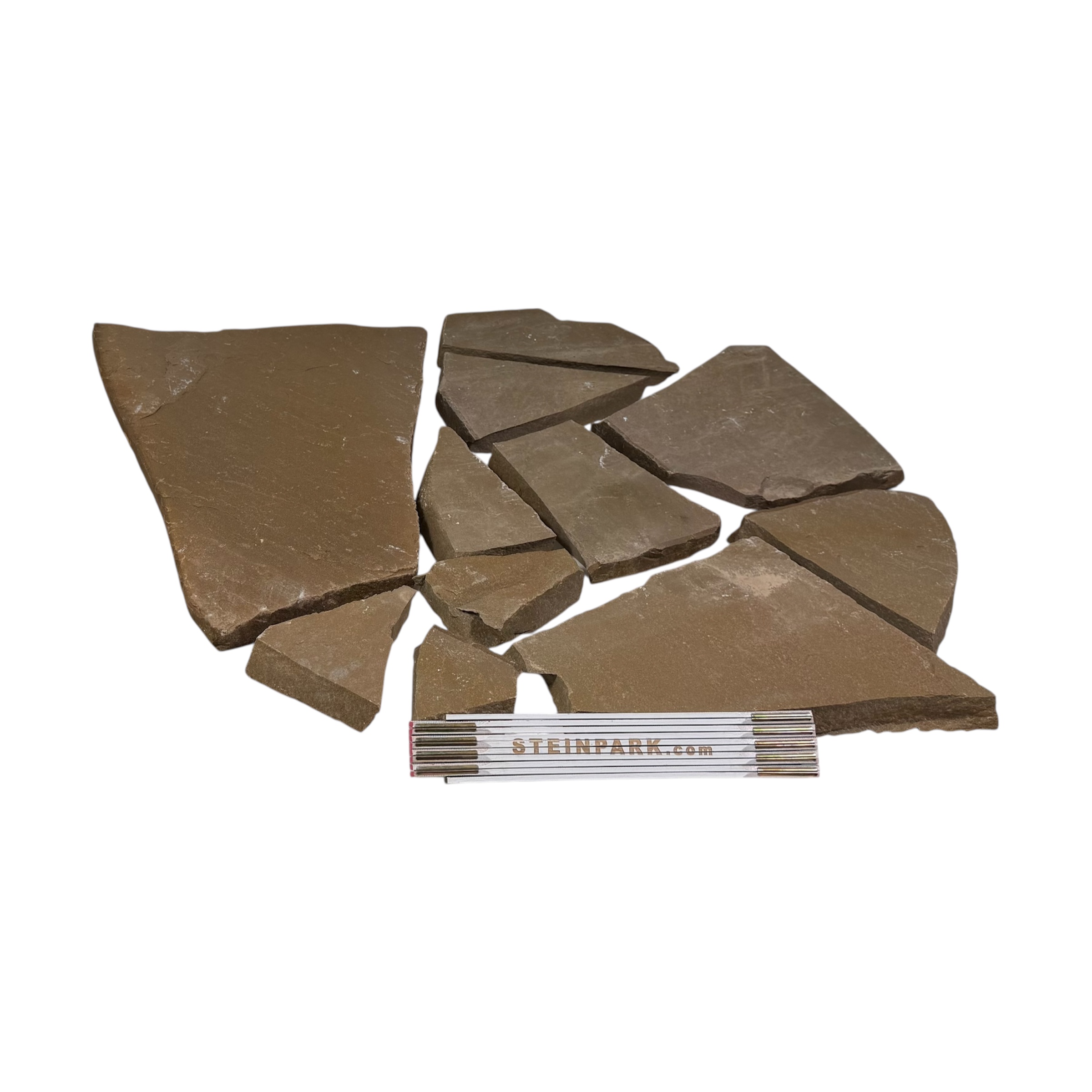 Quarz-Sandstein Polygonalplatte Toskana gelblich-rötlich-beige-bunt