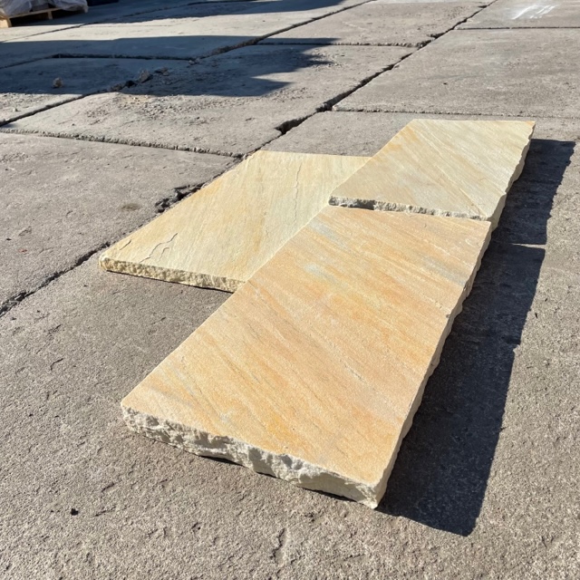 Quarzit Terrassenplatte Bahia 60x30x2,5-4 cm gelb-bunt