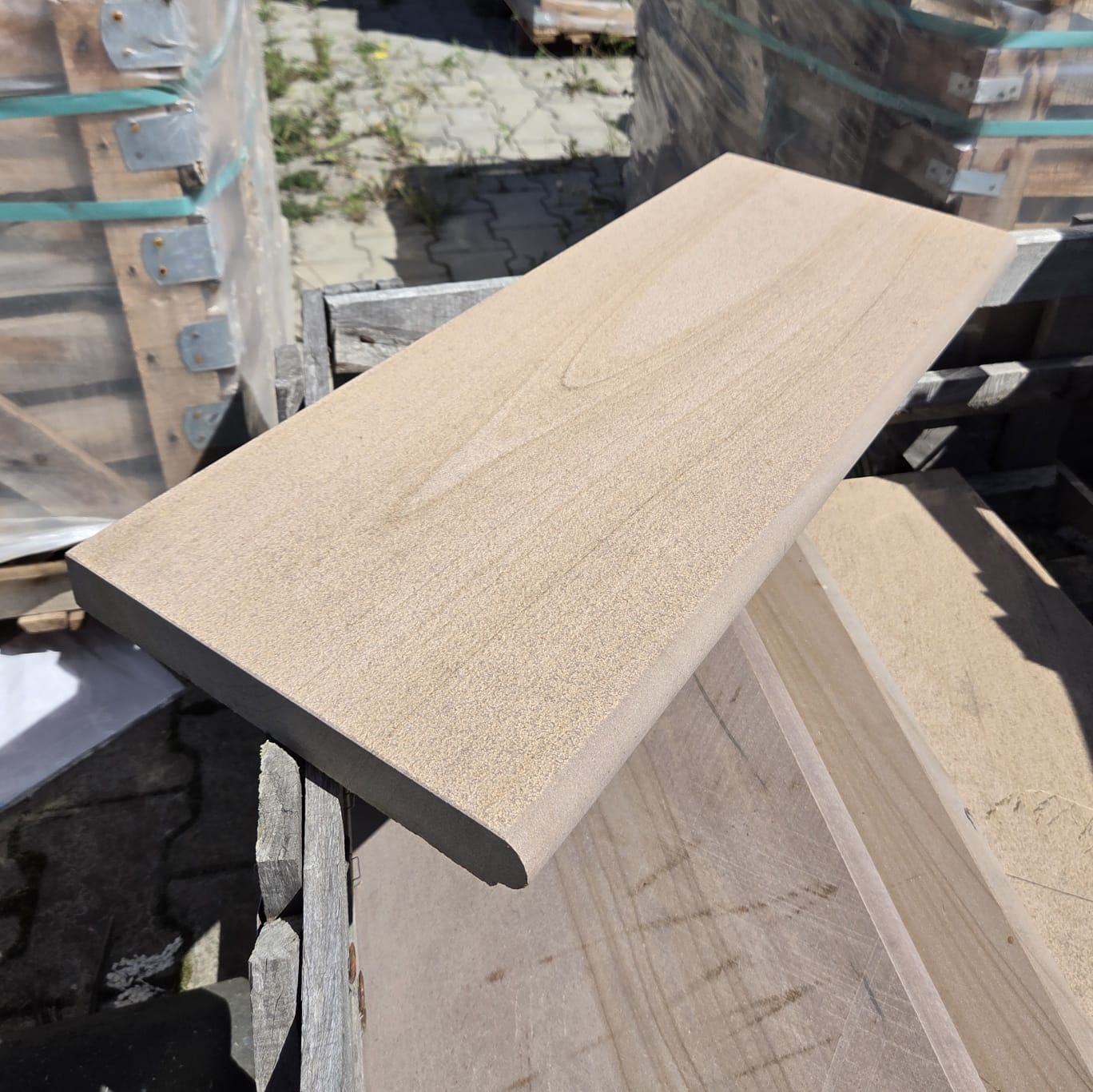 Quarz-Sandstein Poolplatte Toskana 80x30x4 cm gelblich-rötlich-beige-bunt Quarz-Sandstein Poolplatte Toskana 80x30x4 cm gelblich-rötlich-beige-bunt