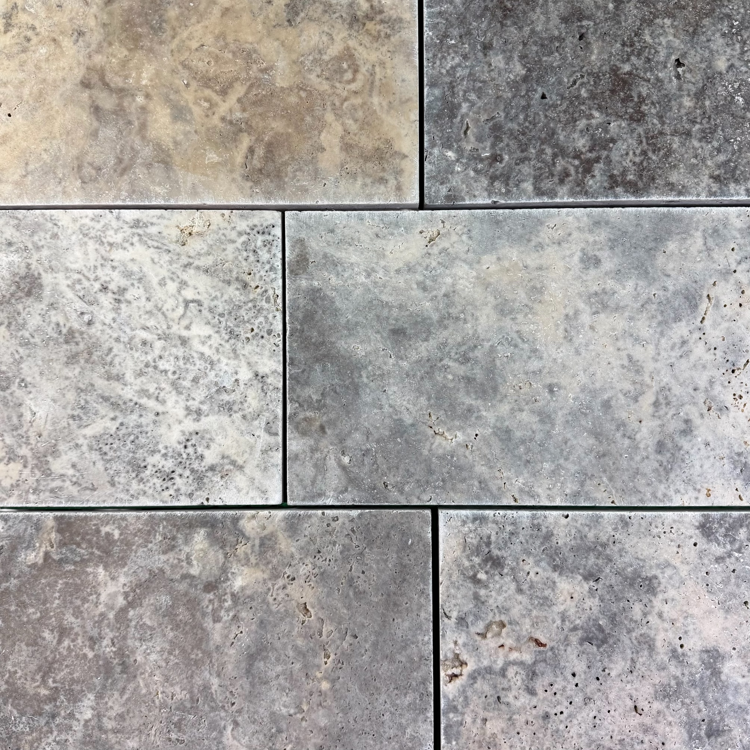 Travertin Terrassenplatte Adana silbergrau Travertin Terrassenplatte Adana silbergrau