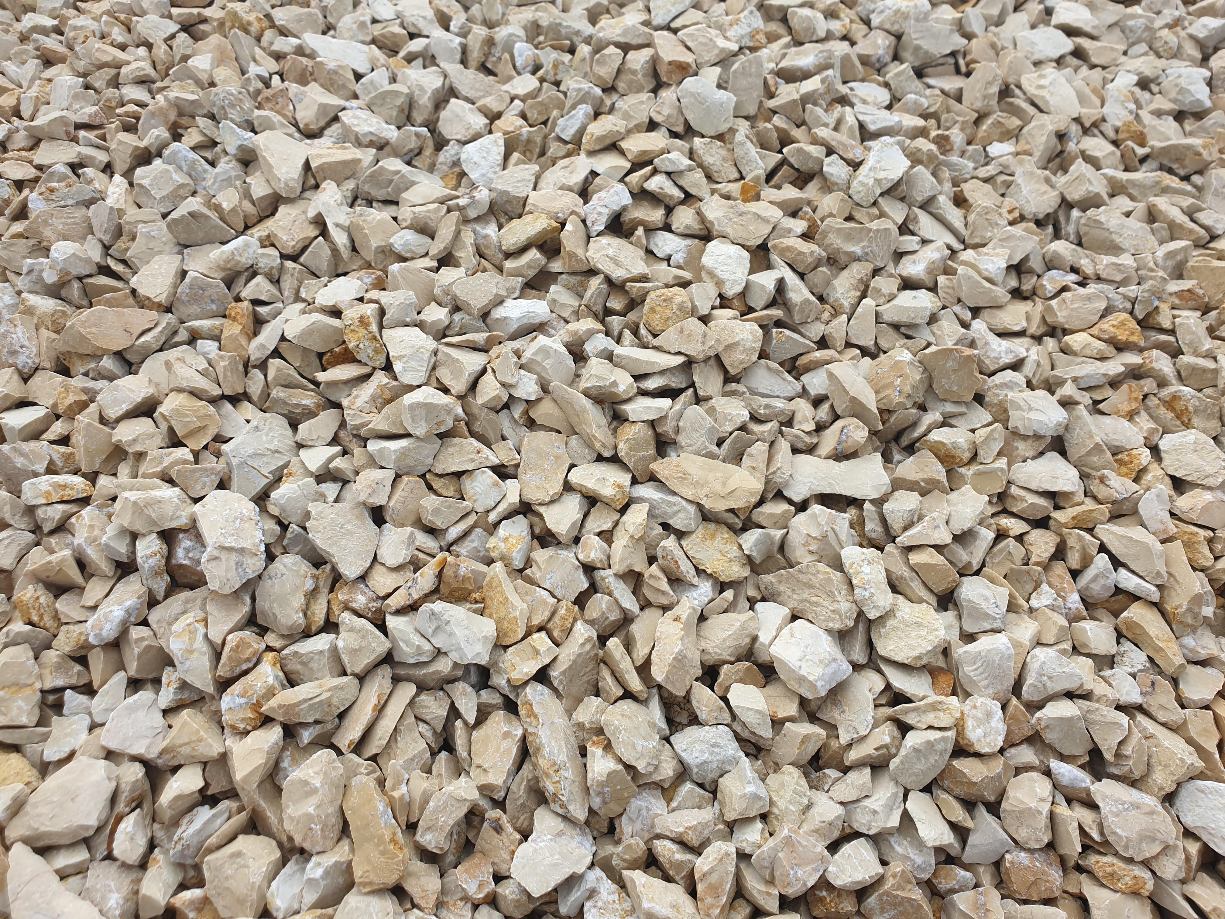 Ziersplitt Kalkstein Amarillo Caliza 8-16 mm gelb-grau Detail 1