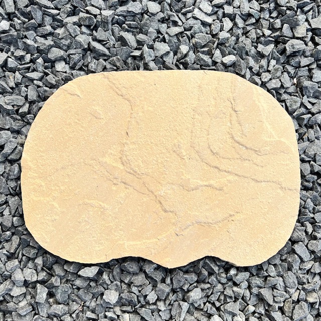 Quarz-Sandstein Trittplatten Toskana ca. 40-60×30-40×2,5-4 cm gelb-rötlich-beige-bunt Detail 2