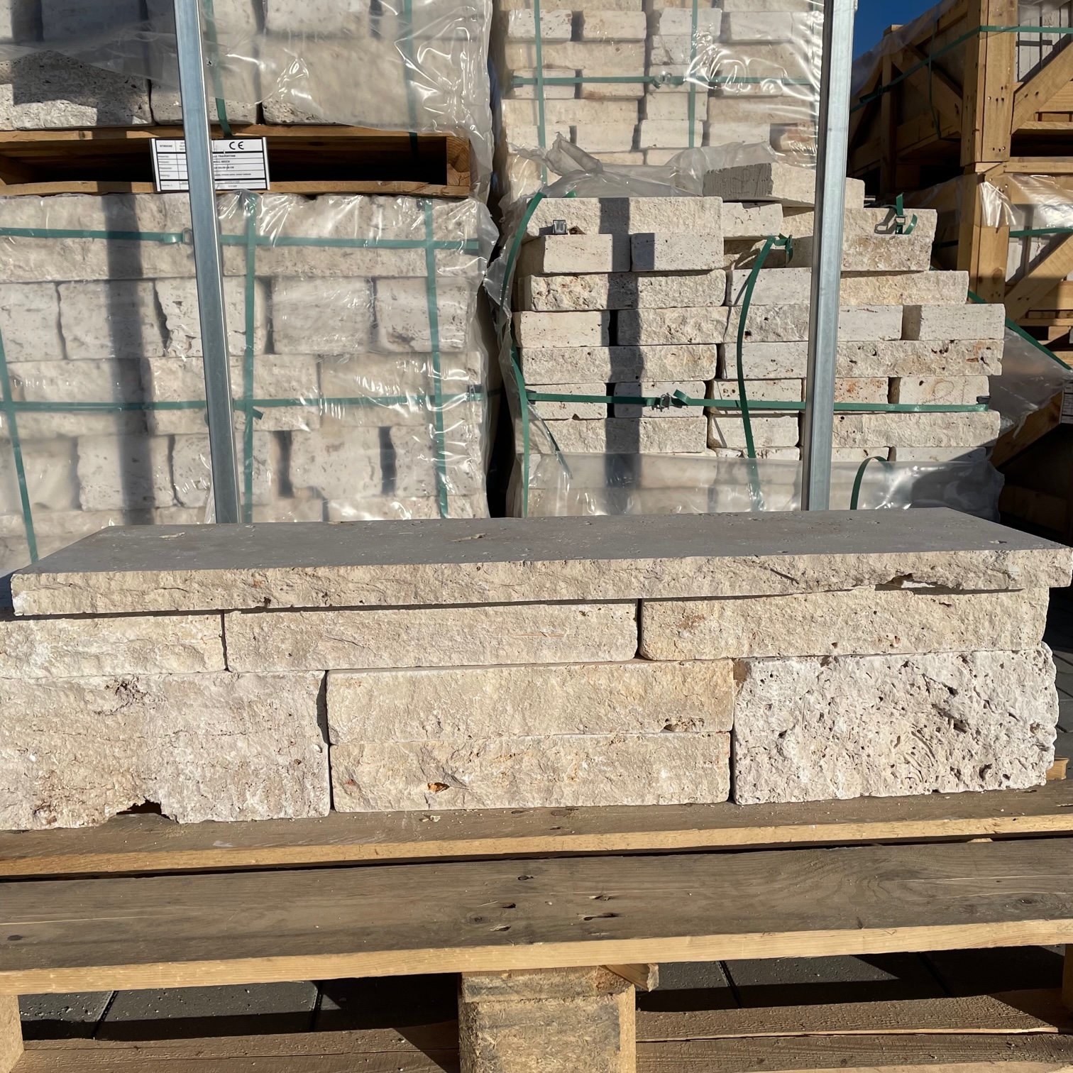 Travertin Abdeckplatte Crema 4x28x100 cm creme-beige Detail 5