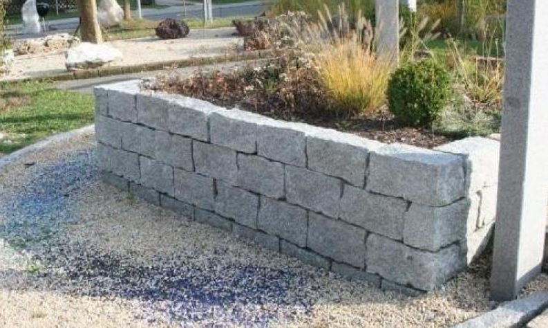 Granit Mauerstein 20x20x40 cm grau Detail 3