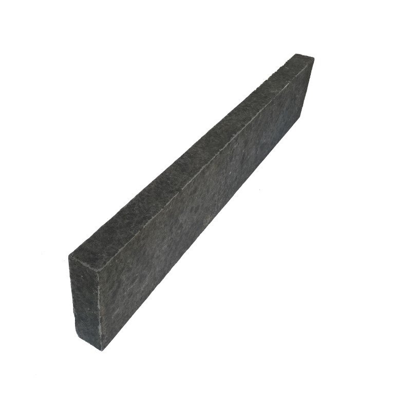 Basalt Edelkantenstein 6x20x100 cm anthrazit gesägt & geflammt
