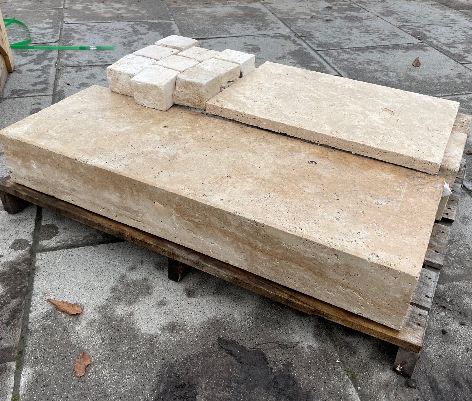 Travertin Blockstufe Crema 15x35x100 cm creme-beige