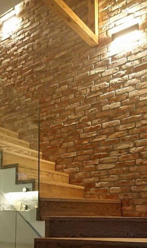 Gebrauchte Ziegelsteinverblender / Riemchen im Reichsformat bunt Detail 3