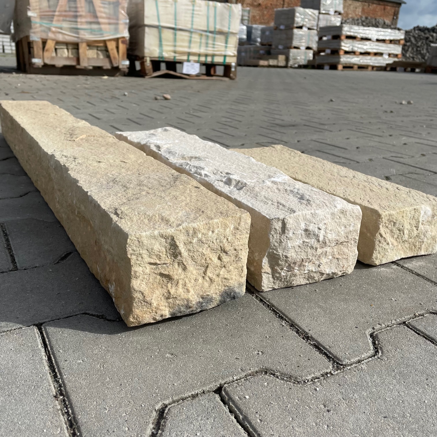 Quarz-Sandstein Kantenstein Golden Sun 8x12x100 cm gelb-grün-bunt Detail 4