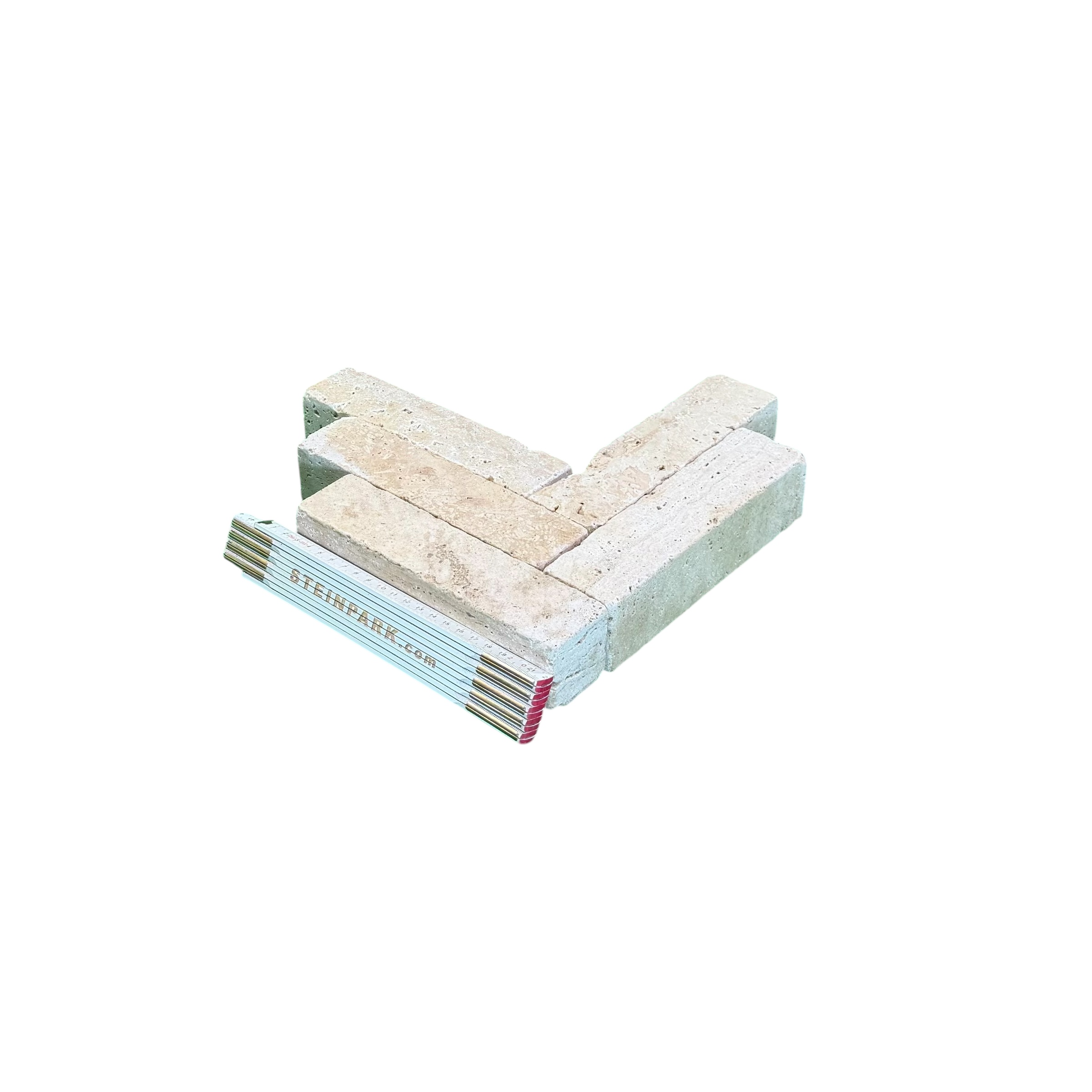 Travertin Pflasterklinker Crema 20x5x5 cm creme-beige