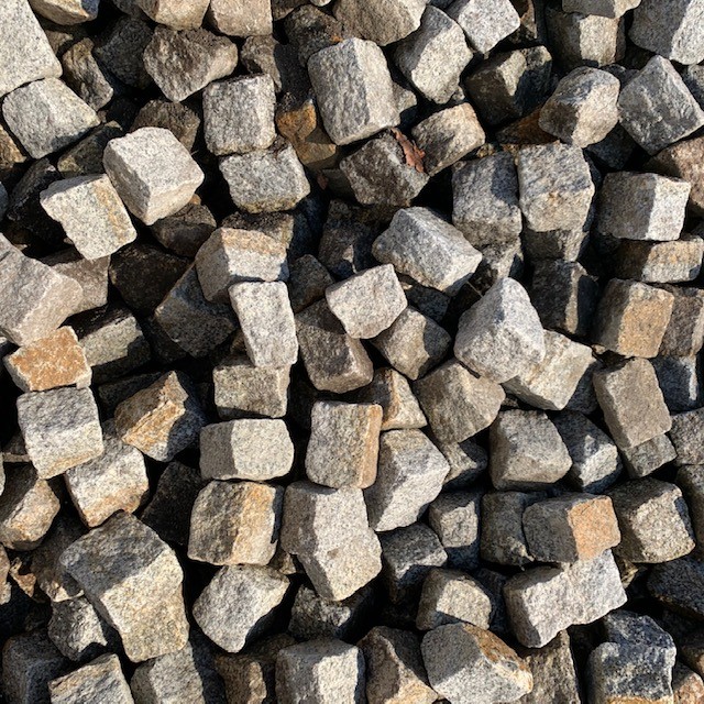 Neues Granit Kleinpflaster 8-11 cm Mittelkorn grau-gelb