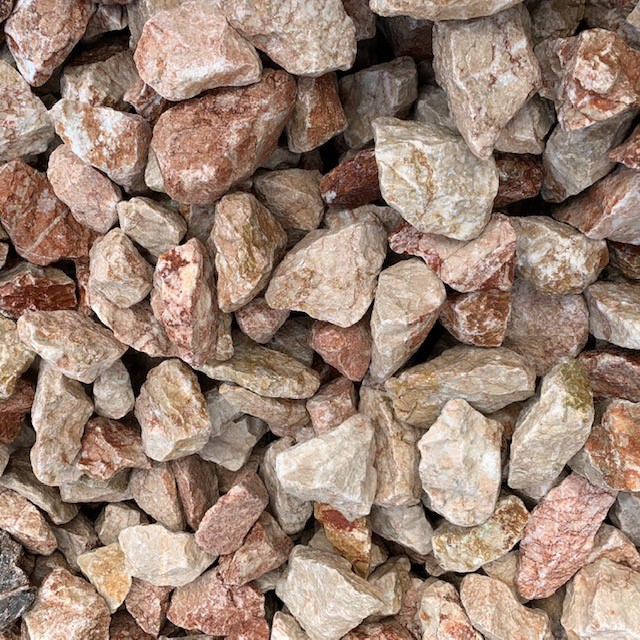 Gabionenstein Kalkstein Vanilla-Red 60-120 mm creme-rötlich