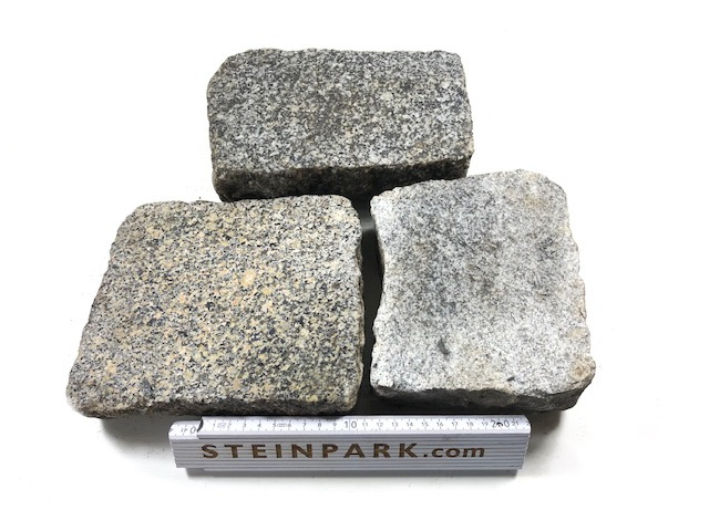 Edel Granit Pflasterplatte 3-9 cm grau-bunt regelmäßig bis unregelmäßig Edel Granit Pflasterplatte 3-9 cm grau-bunt regelmäßig bis unregelmäßig