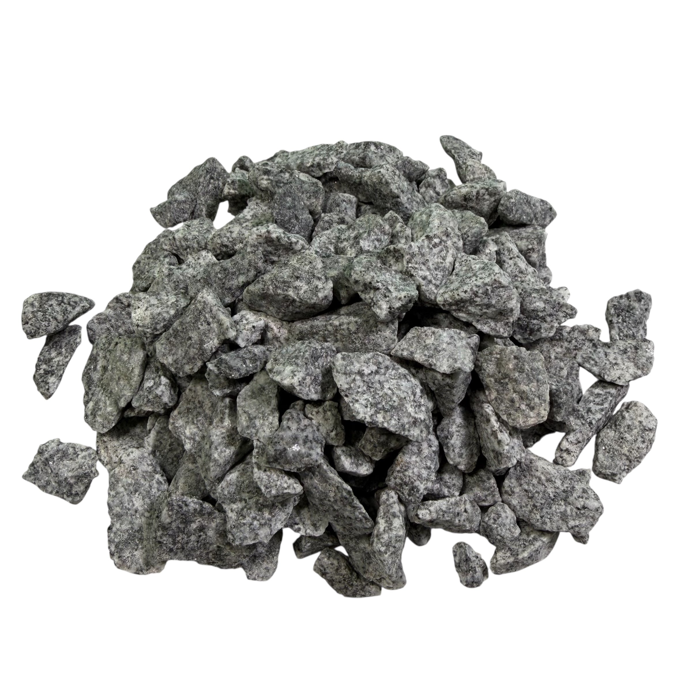 Ziersplitt Granit Silver Gris gebrochen hellgrau-bläulich