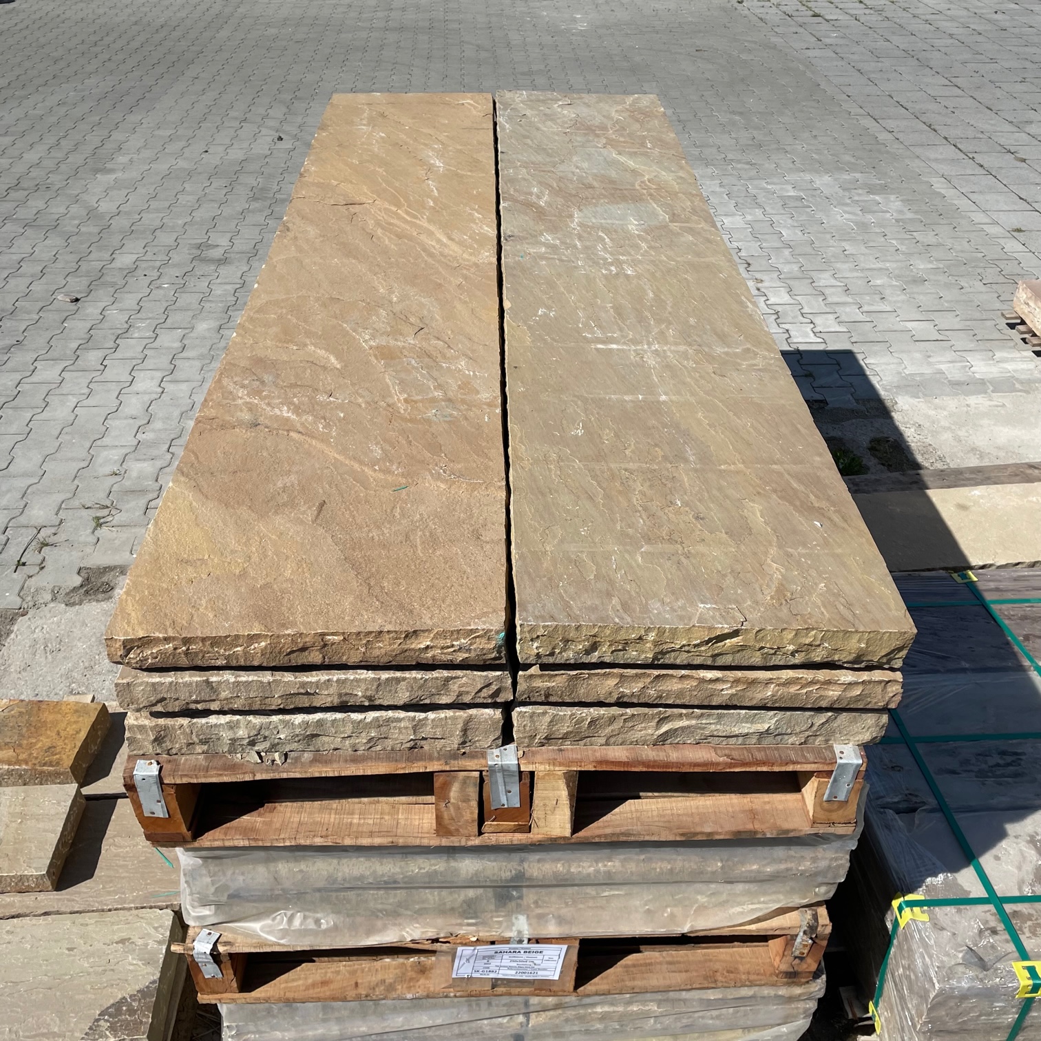 Quarz-Sandstein Sichtschutzstele Toskana 6x50x250 cm gelblich-rötlich-beige-bunt