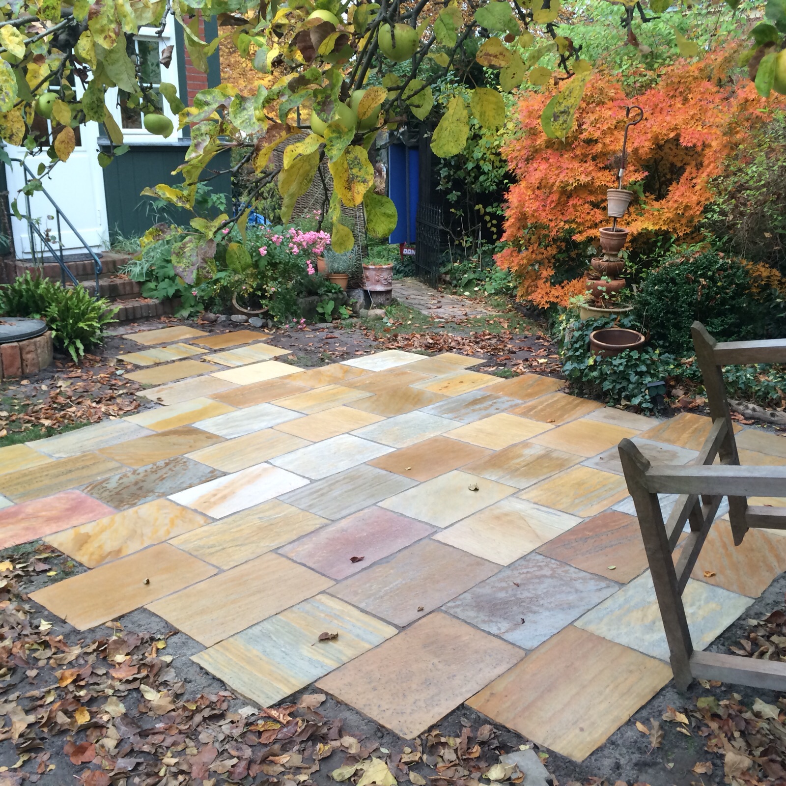 Quarzit Terrassenplatten 40x60x2-4 cm gelblich-bunt