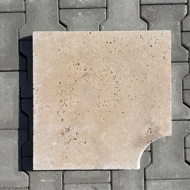 Travertin Poolecke Crema 45/35x45/35x3 cm creme-beige