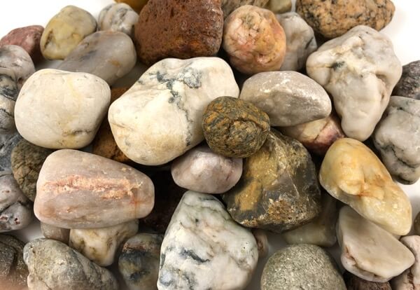 Rollkies Quarz bunt natürlich gerundet Rollkies 16-32 mm natürlich gerundet Detail 1