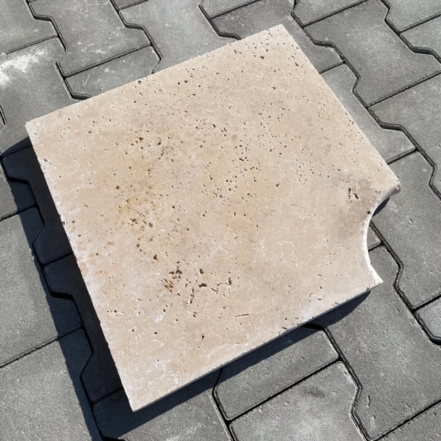 Travertin Poolplatte Crema 122x35x3 cm creme-beige Detail 2