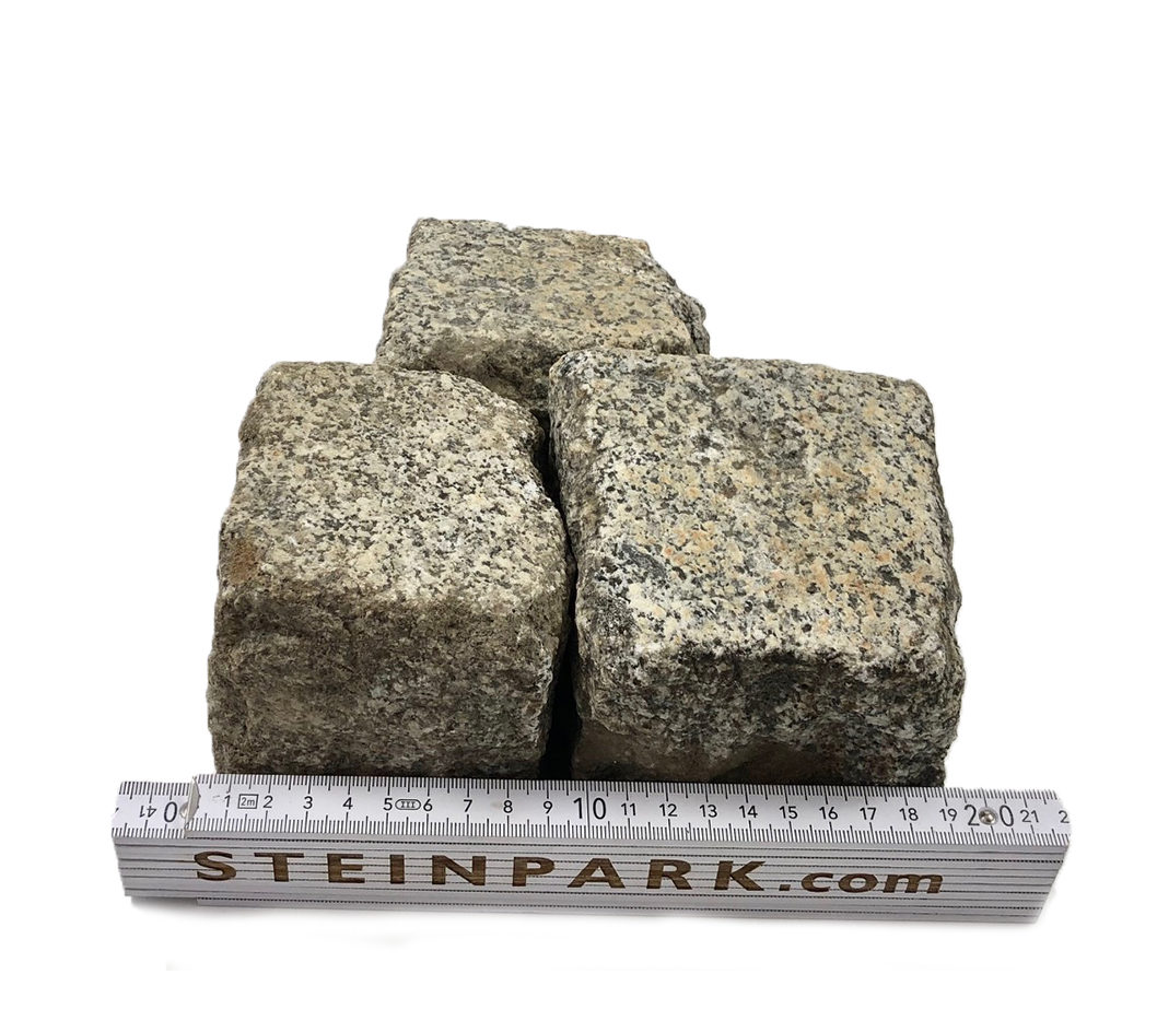 Kleinpflaster 8-11 cm gebraucht Granit reihenfähig überwiegend grau A25