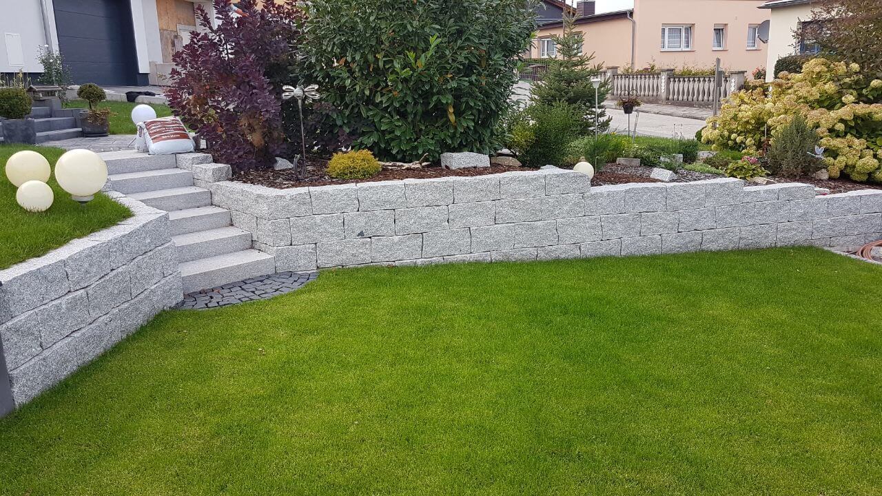 Granit Mauerstein 20x20x40 cm grau Detail 2