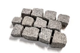 Neues Granit Mosaikpflaster Feinkorn 4-6 cm hellgrau