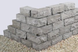 Quarzsand Mauerstein 15x20x30-50 cm grau