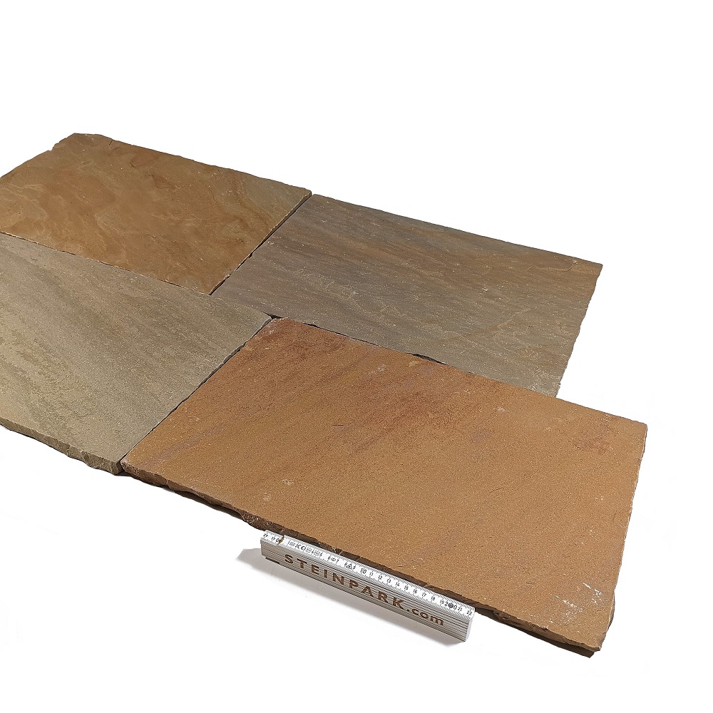 Quarz-Sandstein Terrassenplatte 40x60x2,5 cm Toskana