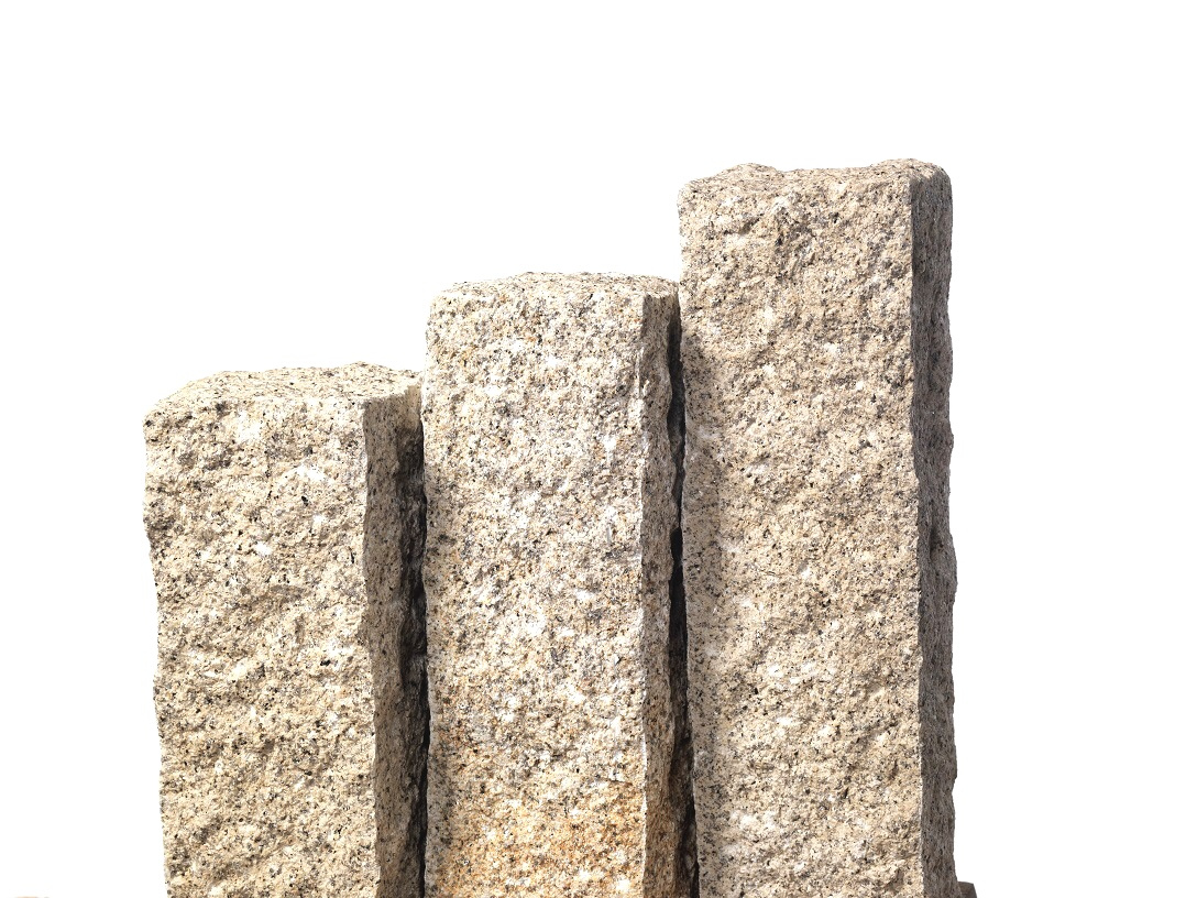 Granit Palisade 12x12x100 cm gelb-grau