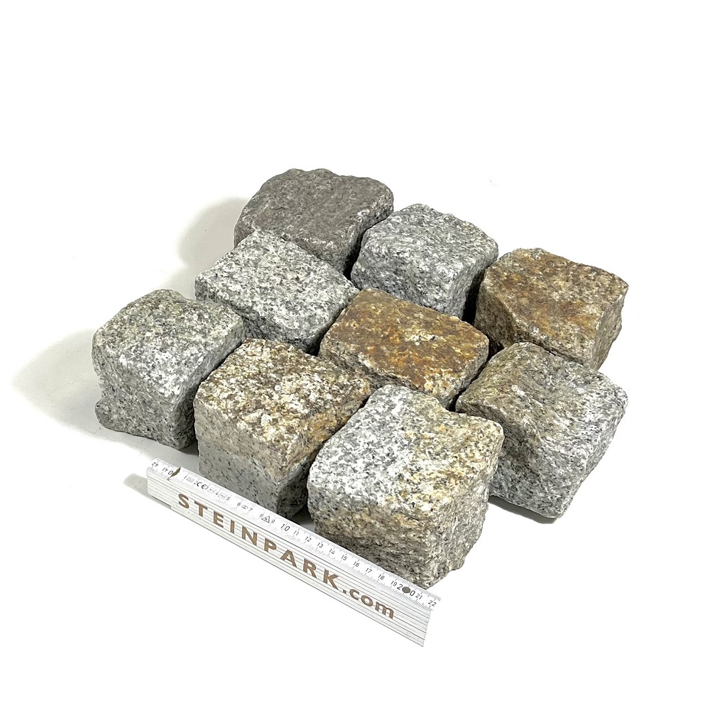 Neues Granit Kleinpflaster 8-11 cm Mittelkorn grau-gelb
