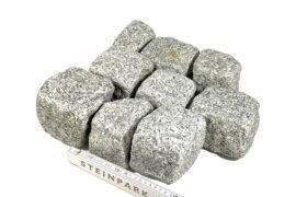 Neues Granit Kleinpflaster 8-11 cm Mittelkorn grau getrommelt