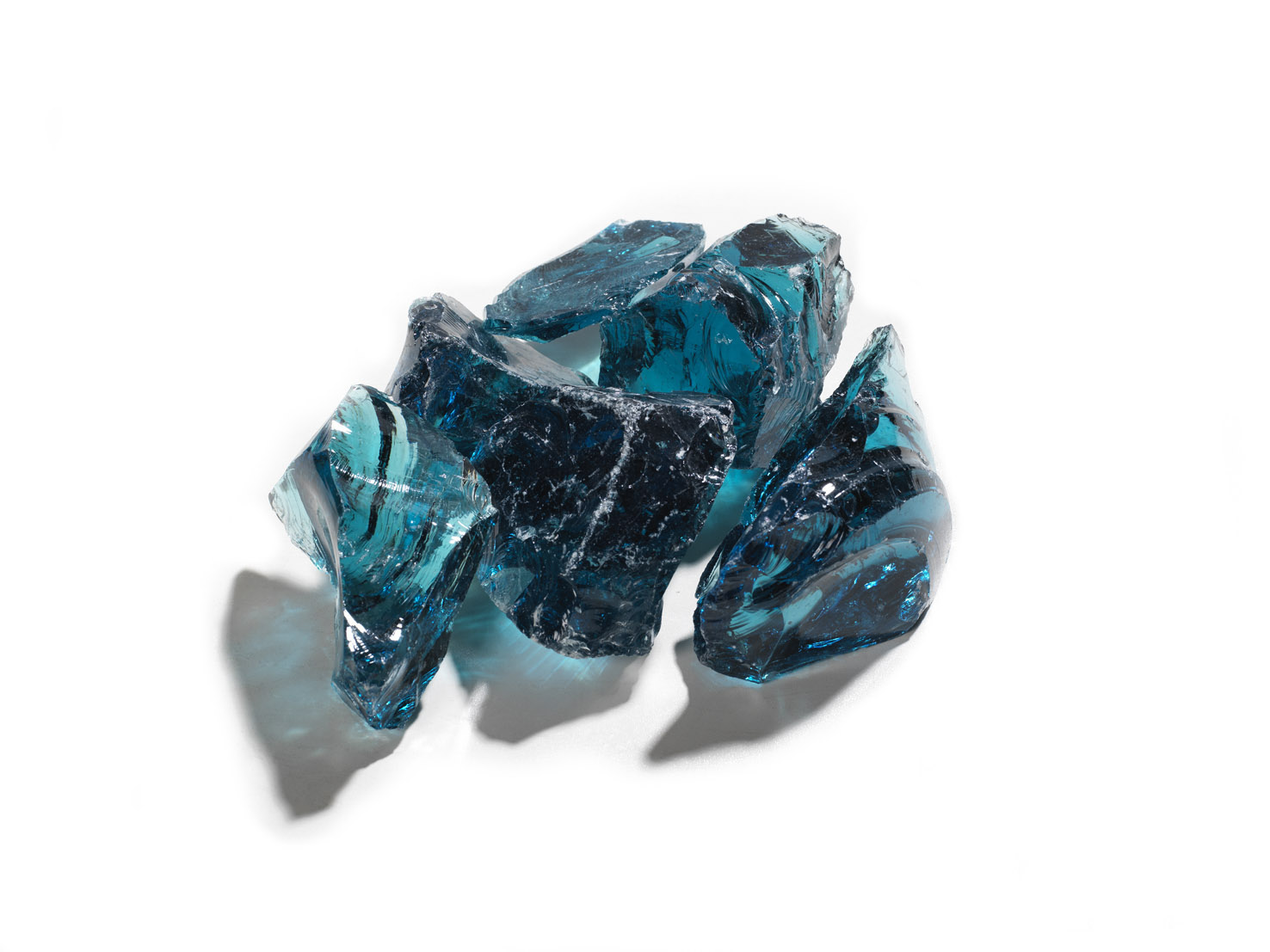 Gabionenstein Glas Eisblau 70-120 mm gebrochen
