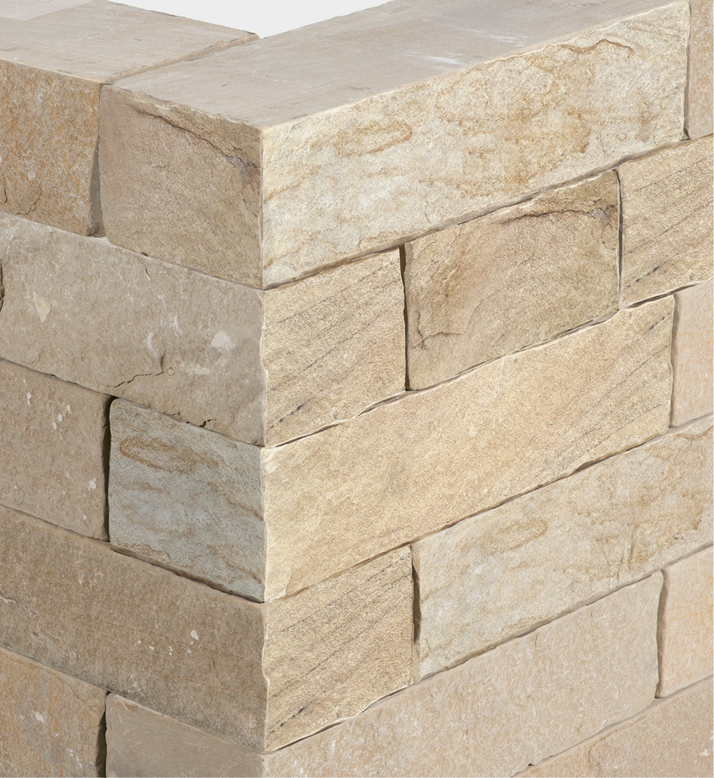 Sandstein Klostermauerstein Gellberger 15×18-20×40-60cm grau-gelb-beige