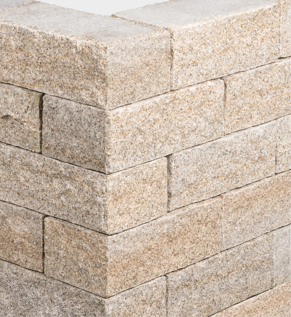 Granit Klostermauerstein Lotus 15x20x40 cm gelb-grau