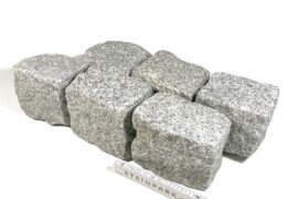 Neues Granit Großpflaster 15-17 cm hellgrau Mittel-Grobkorn