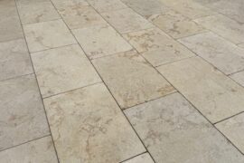 Kalkstein Terrassenplatte Catrina 90x60x3 cm gelb-beige