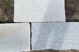 Granit Terrassenplatte Oldschool Bahnenware gelb-braun-gräulich RESTPOSTEN