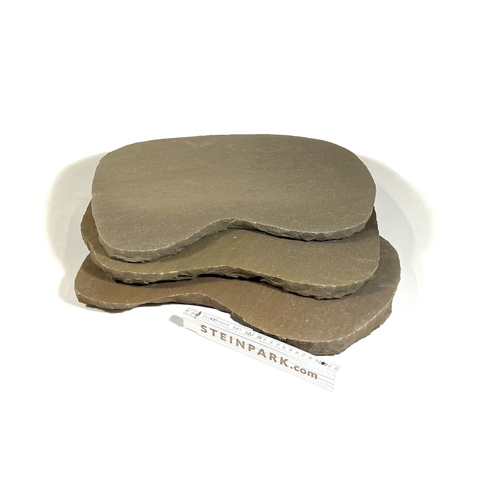 Quarz-Sandstein Trittplatten Toskana ca. 40-60×30-40×2,5-4 cm gelb-rötlich-beige-bunt